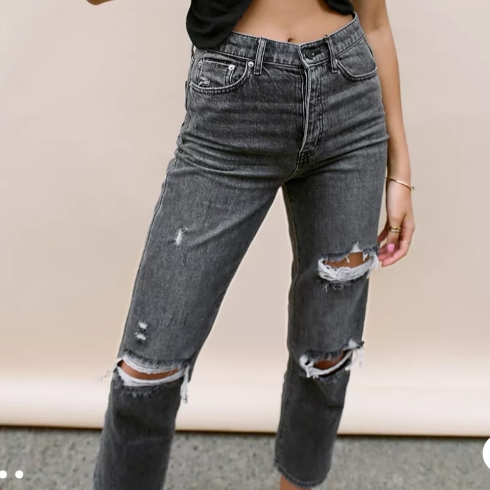BDG High-Waisted Slim Straight Distressed Jean